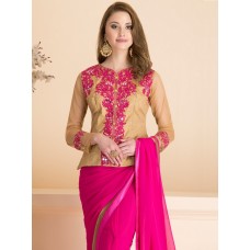 PINK JACKET STYLE INDIAN PARTY WEAR SAREE